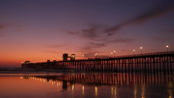 Pier Silhouette Oceanside California USA