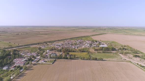 little village in the middle of the cereal fields