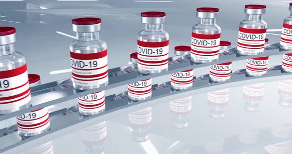 Red Bottles Coronavirus Vaccine COVID19