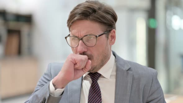 Coughing Sick Businessman