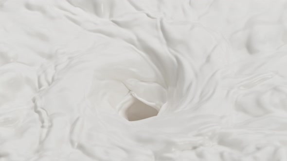 Super Slow Motion Shot of Fresh Milk Vortex at 1000 Fps