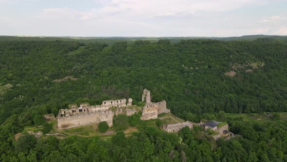 Aerial view of Cabrad Castle near the village of Cabradsky Vrbovok, Slovakia