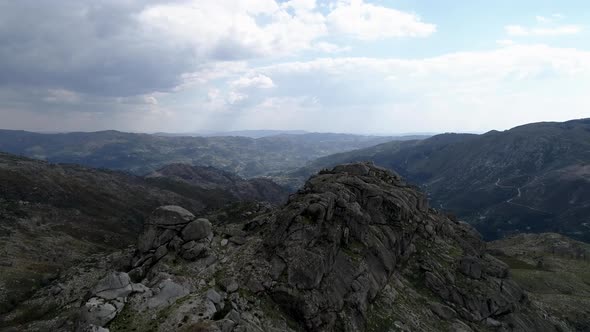 Rugged and rocky landscape of Geres National Park. Beauty in nature