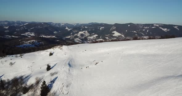 From Great Heigh Fairytale Mountain Landscape Snow Covered Alpine Sharp Peaks