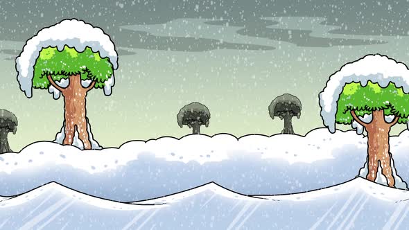 Cartoon Snowy Cold Day