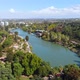 Lagoon, Lake, Rose garden, Park General San Martin Mendoza Argentina aerial view - VideoHive Item for Sale