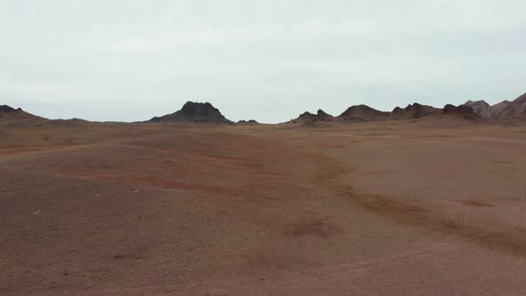 Steppes of Mongolia Aerial View of Gobi Desert