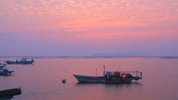 A fishing village sunrise
