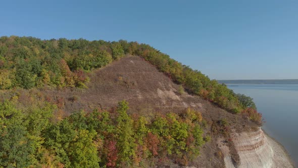 Panning Shot Of Hilly Island