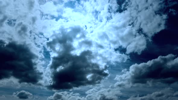 Timelapse of Dramatic Storm Clouds Move in the Sky