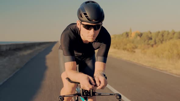 Cyclist On Bike Cycling And Pedaling Sport Recreation. Gear System Bicycle And Bike Wheel Rotation.