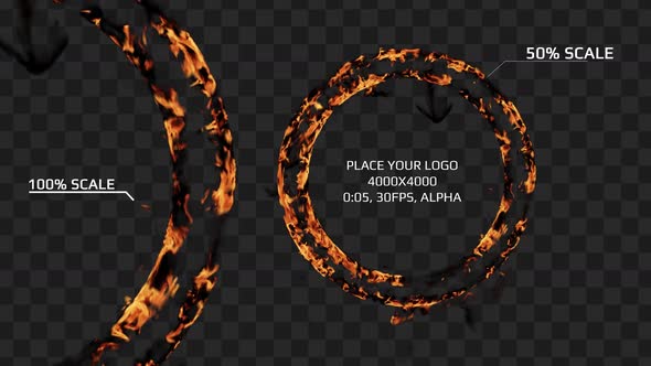 Rw - Fire Collection - Burning Circle (4) - 4000x4000,30fps, Alpha Channel, In - Out Animation alt