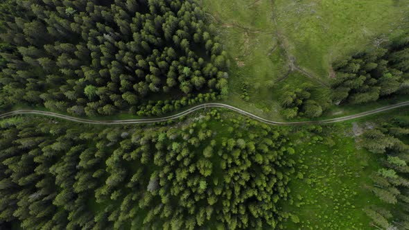 Aerial View of Mountain Landscape with Spring Waterfall Near Olpererhutte Zillertal Tirol Austria