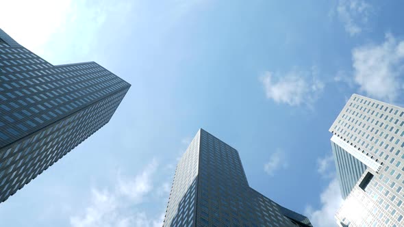 Time lapse of cloud moving pass over building skyscraper