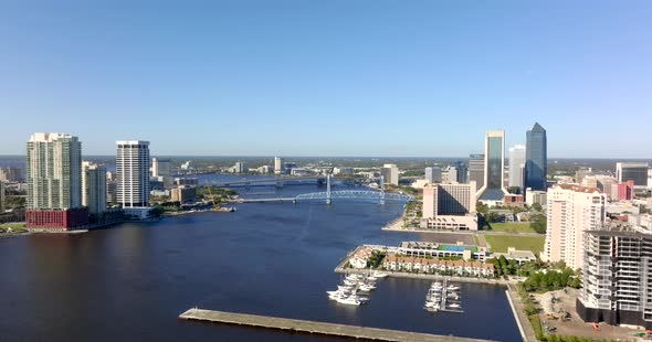 5k Aerial Video Downtown Jacksonville St Johns River And Bridges