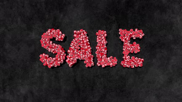 Sale Text Made by Percentage Boxes Dynamic Render, Shiny and Glossy Sales Promo Blast Effect