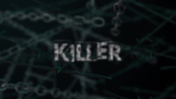 3D Dark Crime Background Word Killer