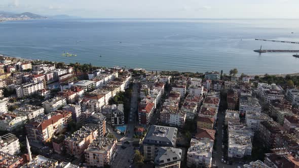 Alanya, Turkey - a Resort Town on the Seashore. Aerial View