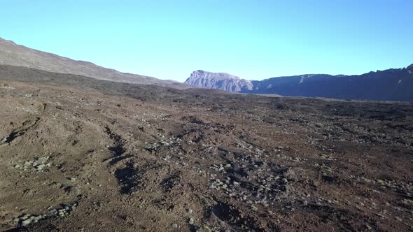 The Black Spotted Soil of the Mountain in Tenerife Spain