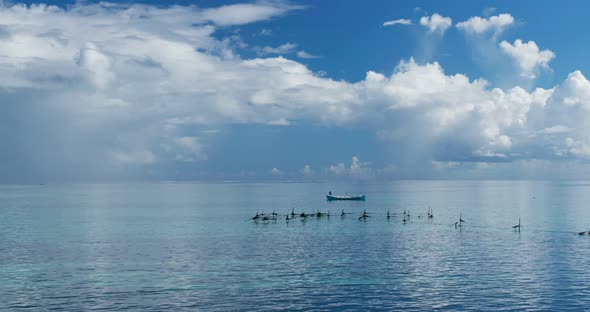 Clear blue sky and sea in ishigaki island of Japan