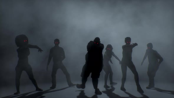 Group of Scary Halloween Zombies alt