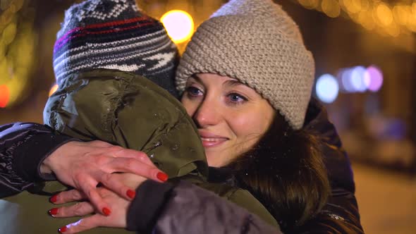 Loving Guy and Girl Hugging