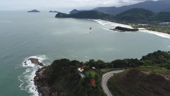 Tropical summer beach. Brazilian beach tourism landmark.