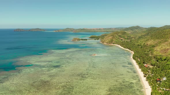 Tropical Island with Blue Lagoon