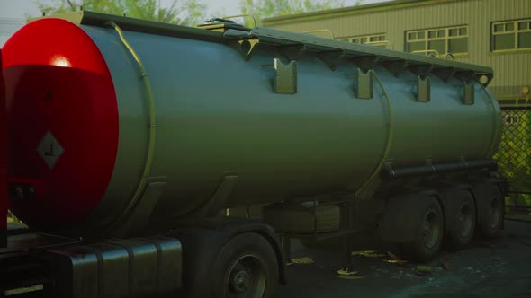 Large White Cistern Trucks in a Factory