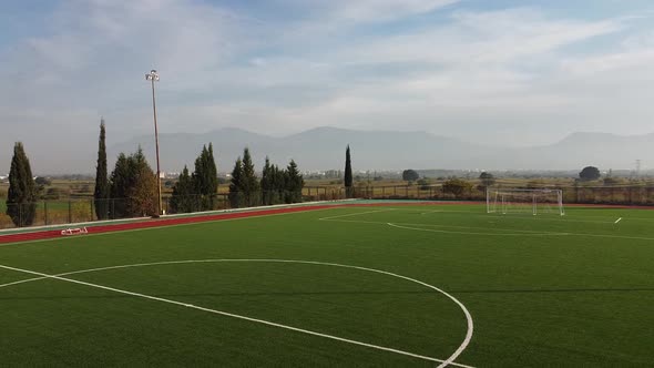 Soccer field with drone