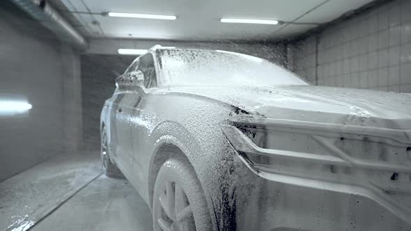 Close Up Car Washing Process