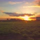 Aerial Cinematic Clip Drone Flying Over a Farm Field During Sunset - VideoHive Item for Sale