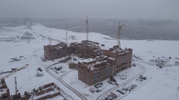 Construction Of A Multi-storey Building In Winter