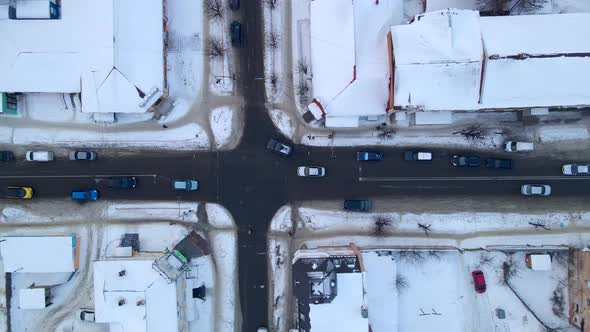 Top Down Aerial Overhead Perspective of Street