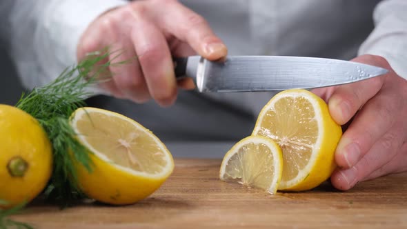 Chef Cutting Lemon