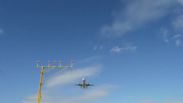 Airplane of Passengers Arriving to Airport