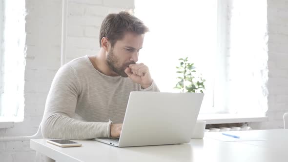 Cough Businessman Coughing at Work