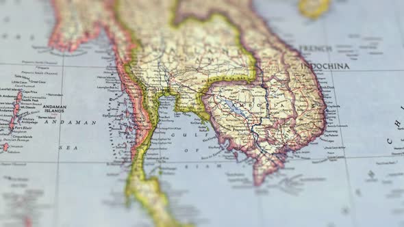 Southeast Asia On Paper Map,Slider Shot