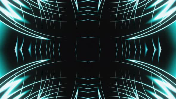 Wavy Blue and Red Led Neon Cross Vj Loop Animation