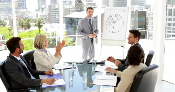 Businessman Giving Presentation to Co-Workers