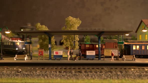 Model of Railway Train Station.