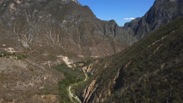 Arid Mountains and Canyon Landscape in Mexico