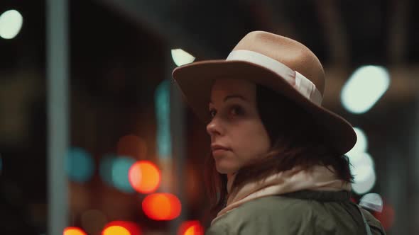 Attractive girl in a hat 