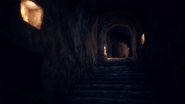 Old Dark Catacombs with Candles