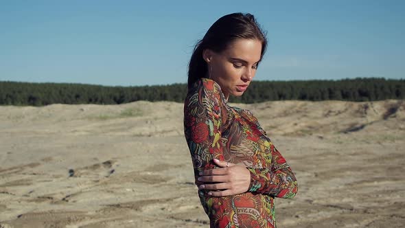 Sensual Young Lady on Beach