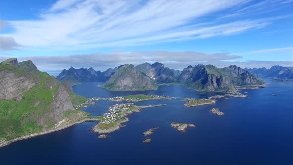 Scenic coastline of Lofoten islands in Norway