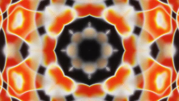 Orange Abstract Flower Kaleidoscope Seamless Animation