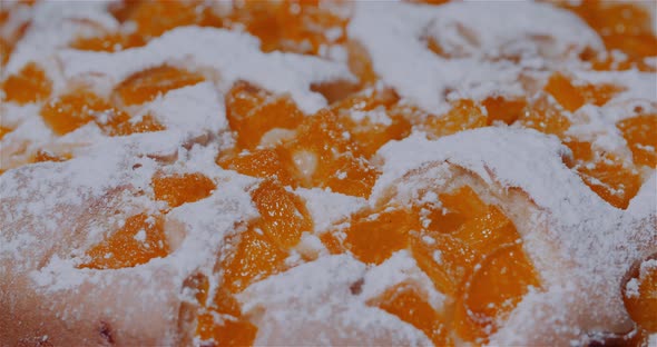 Traditional Fruit Cake on Plate Rotating