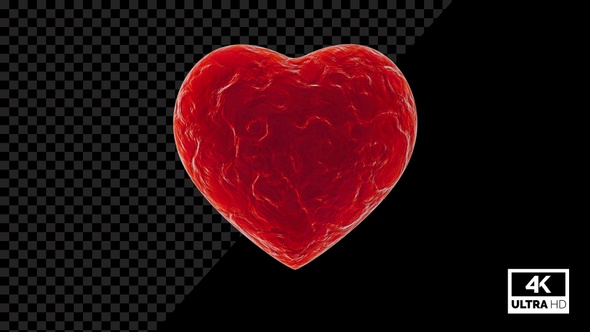3D Heart Beating 4k Alpha Footage