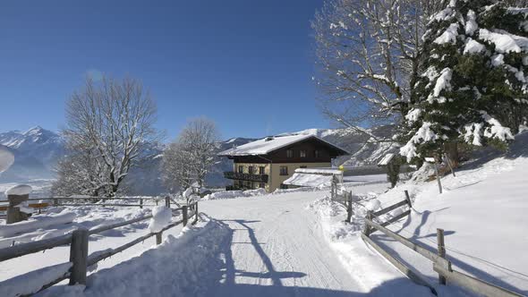 Mountain road during winter